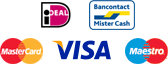iDEAL, Bancontact / Mister Cash, MasterCard, Visa, Maestro, Rembours