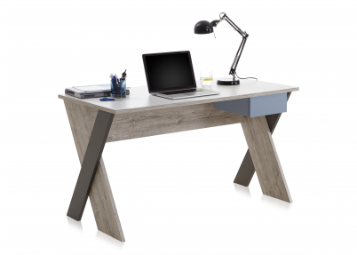 Bureau 'Signal' steiger met lade Tienerbureau Signal steiger met lichtblauwe lade