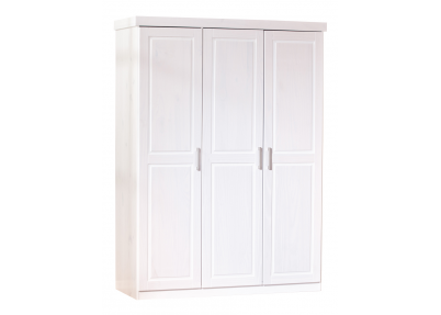 3-Deurs hangkast 'Box' whitewash 3 Deurs kledingkast Box whitewash voor tieners
