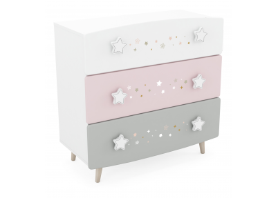 Ladekast 'Starry Night' zijaanzicht links commode Starry Night met 3 grote lades