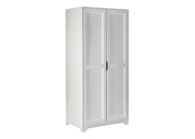 Massief grenen 2-deurs kledingkast 'Lodge' wit massief grenen 2-deurs kledingkast Lodge wit