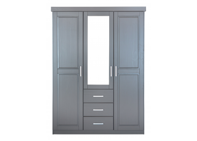 3-Deurs kledingkast 'Rivia' grijs 3-Deurs kledingkast Rivia Grijs