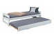 Slim tienerbed 'MacGyver' wit met uitschuifbaar bed